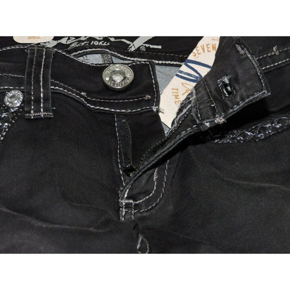 Seven 7 Dark Jean Leggings Sz 27 Women Causal Pants Embellished Jeggings New NWT - Picture 7 of 7
